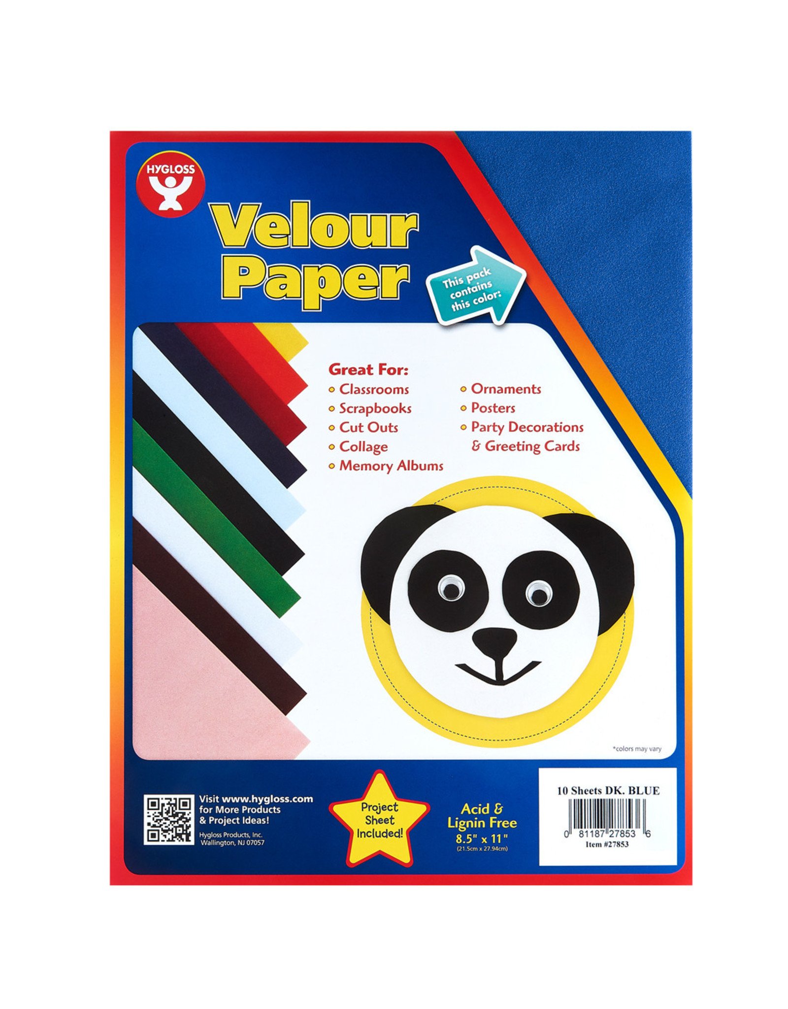 HYGLOSS VELOUR PAPER - 8.5x11 - BLUE 10 PACK