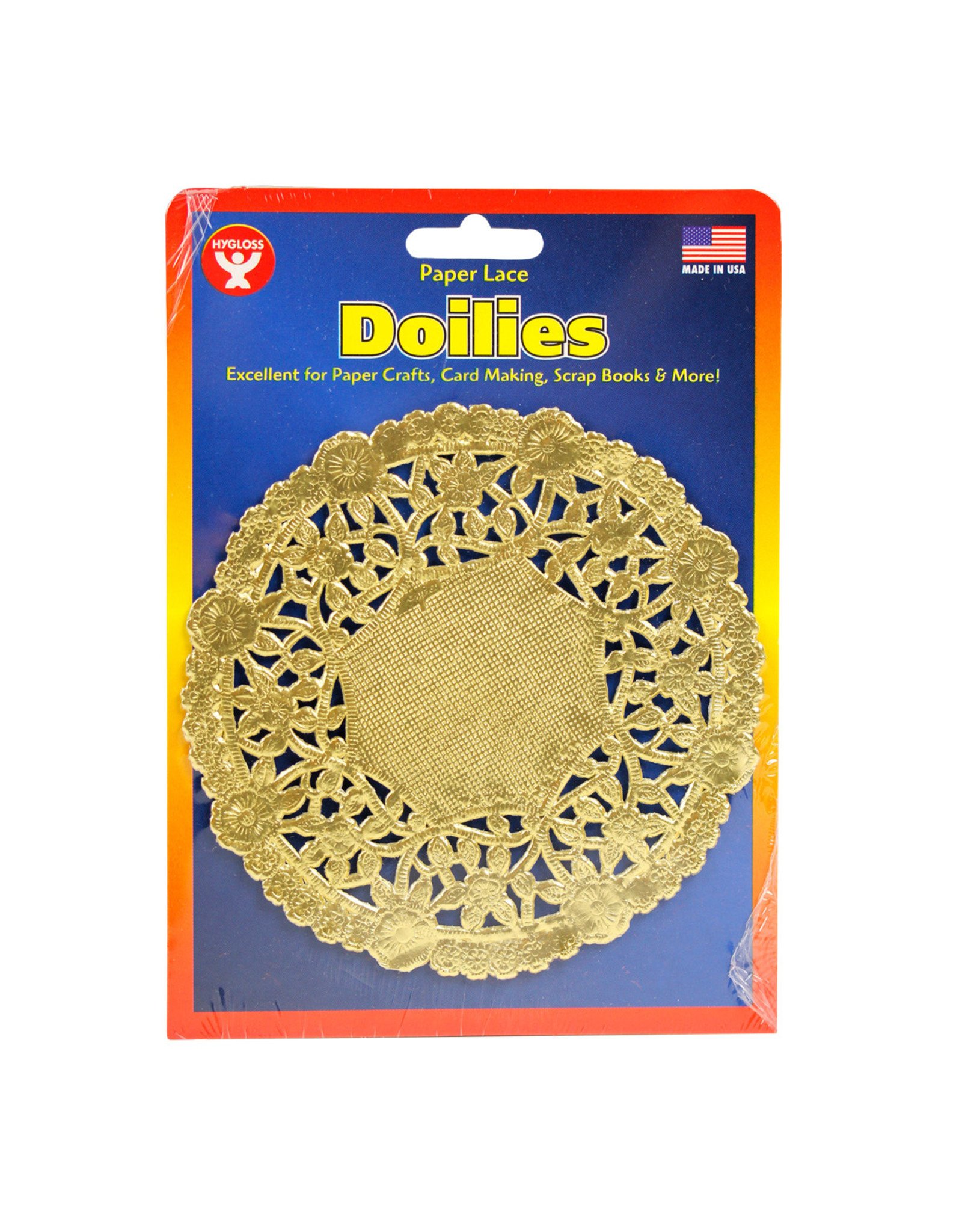 PAPER LACE DOILIES: 4" ROUND GOLD 12PCS