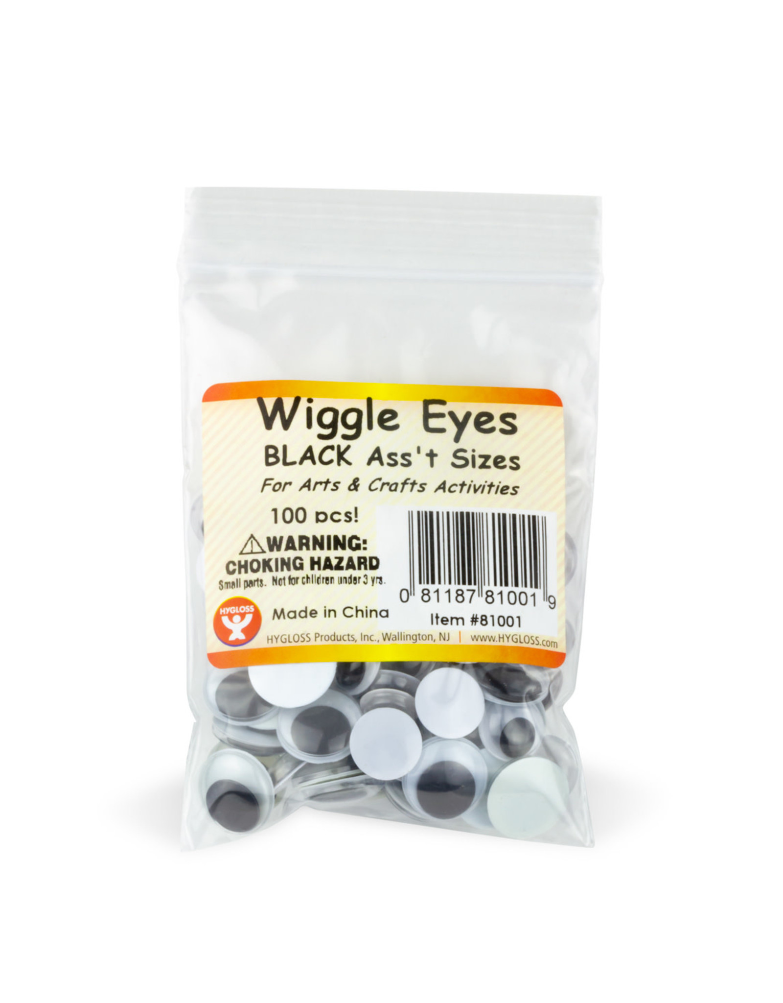 WIGGLE EYES - 100Pcs  ASSORTED  SIZES