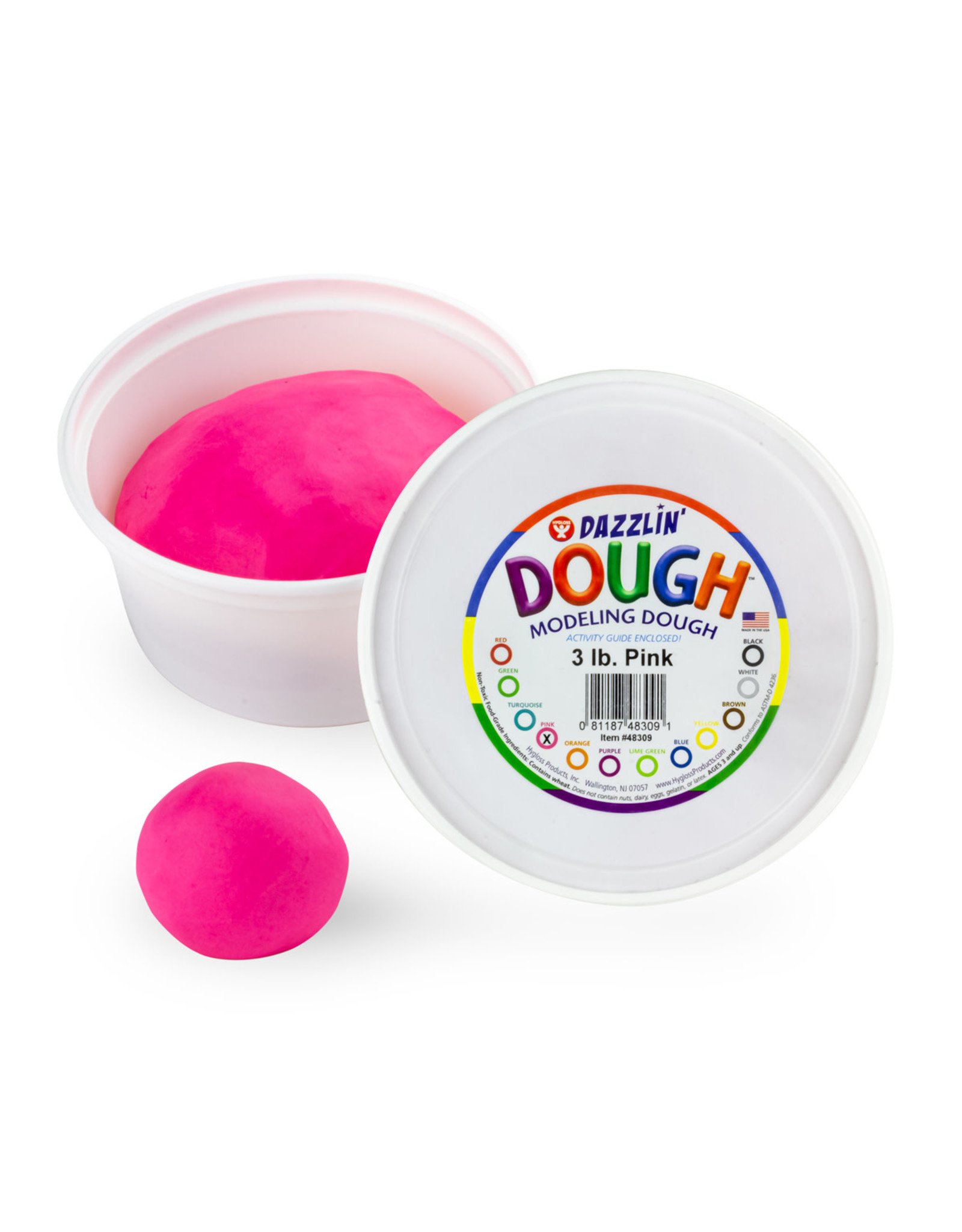 DAZZLIN DOUGH: 3 LB UNSCENTED PINK