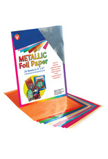 METALLIC PAPER -  8½x10 - 8  ASSORTED COLORS - 24 PACK