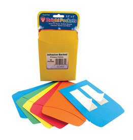 LIBRARY POCKETS: BRIGHT POCKETS 3.5"X5" - 30 PACK