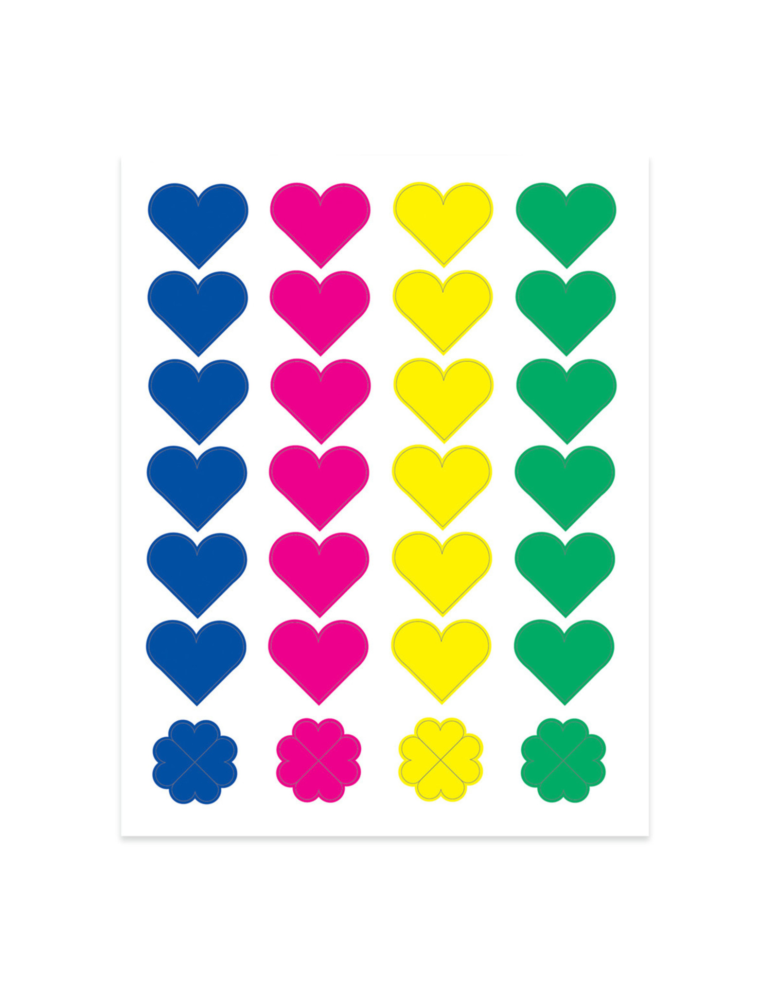 STICKERS: - HEART SHAPE  - 3 SHEETS