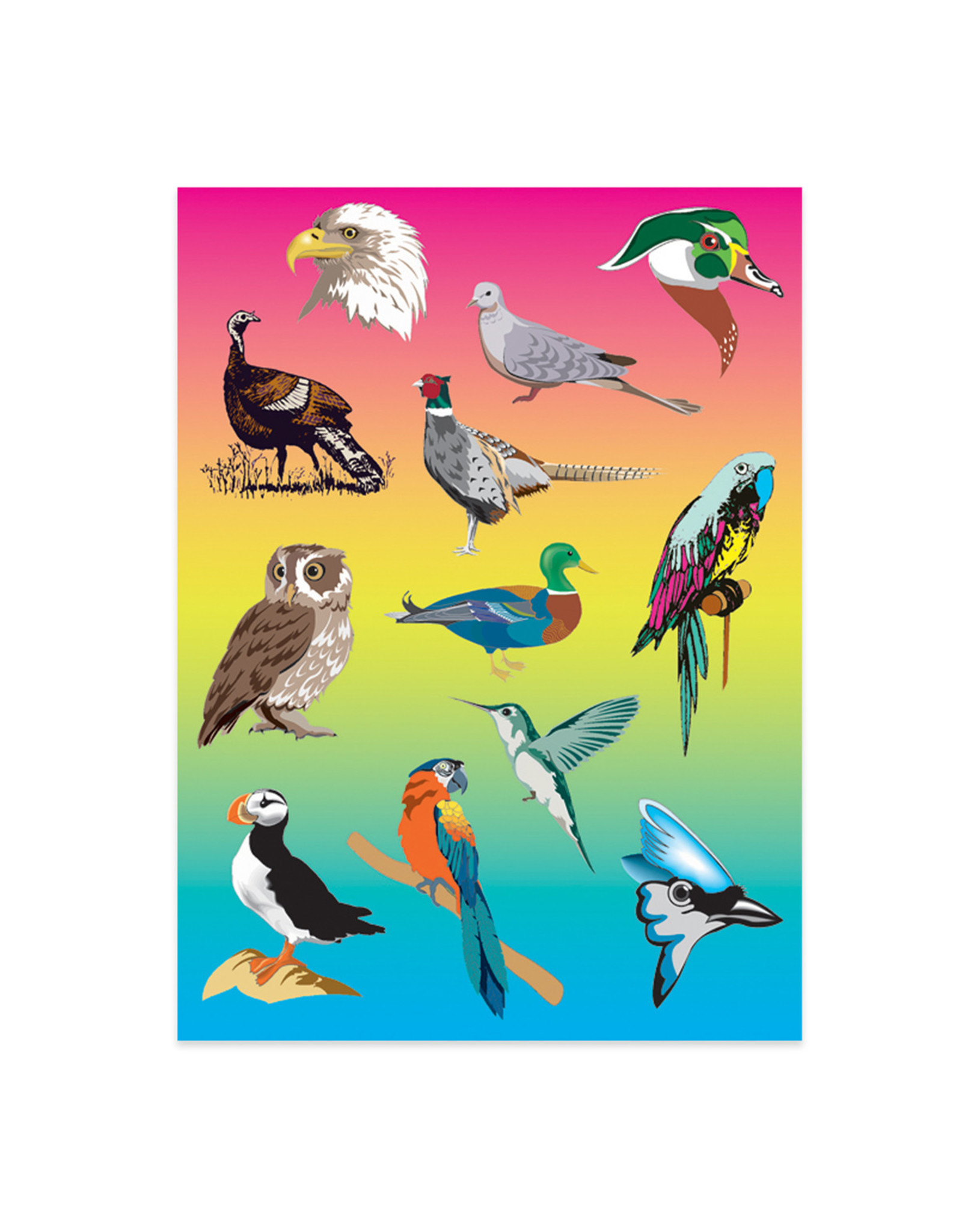 STICKER FORMS - BIRDS - 3 sheets