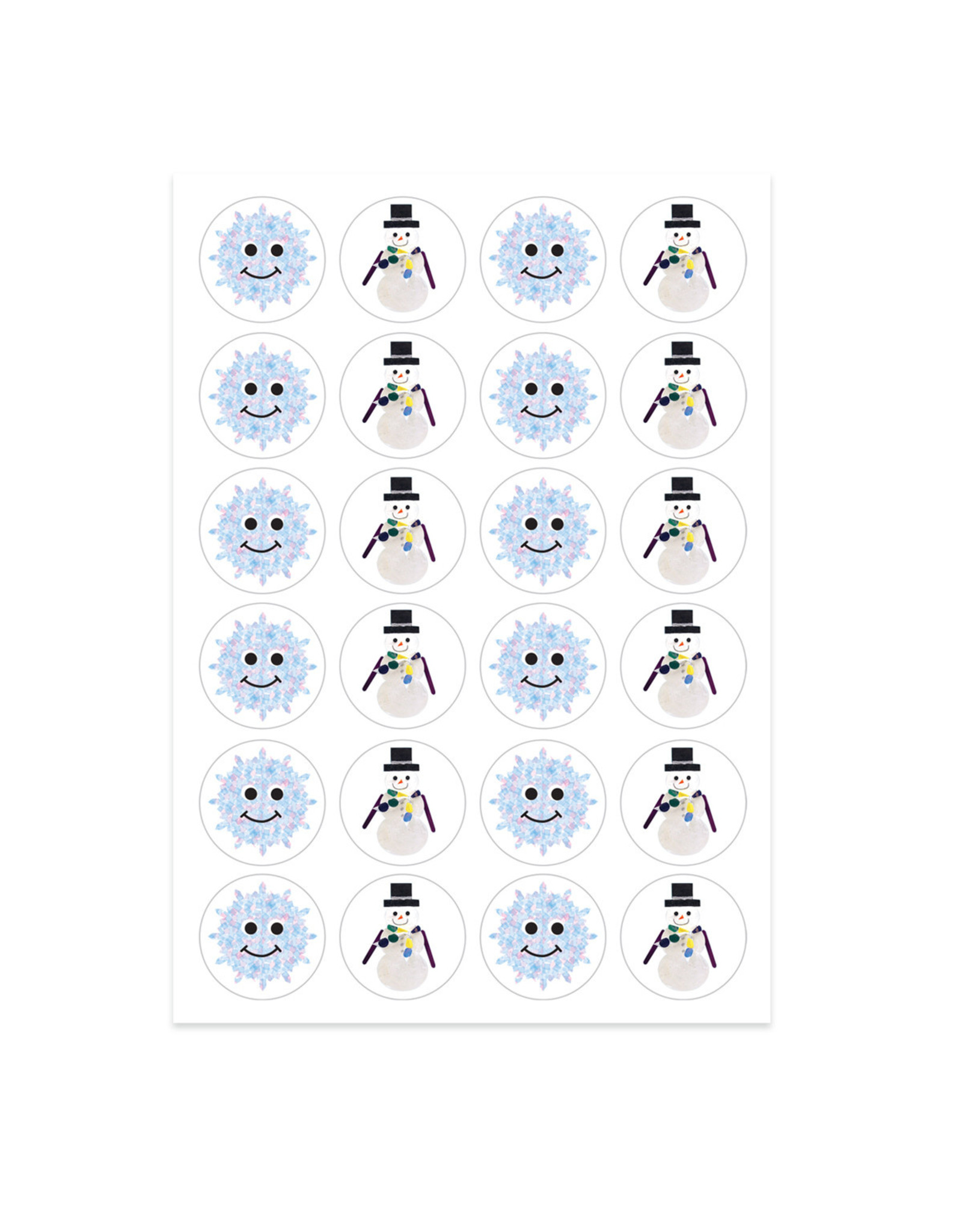 STICKER FORMS: SNOWFLAKE & SNOWMAN 3 SHEETS