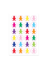 STICKERS -  RAINBOW PEOPLE 1"  3 sheets