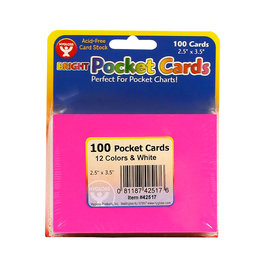 POCKET CARDS 2.5x3.5ASST CLRS  100CRDS