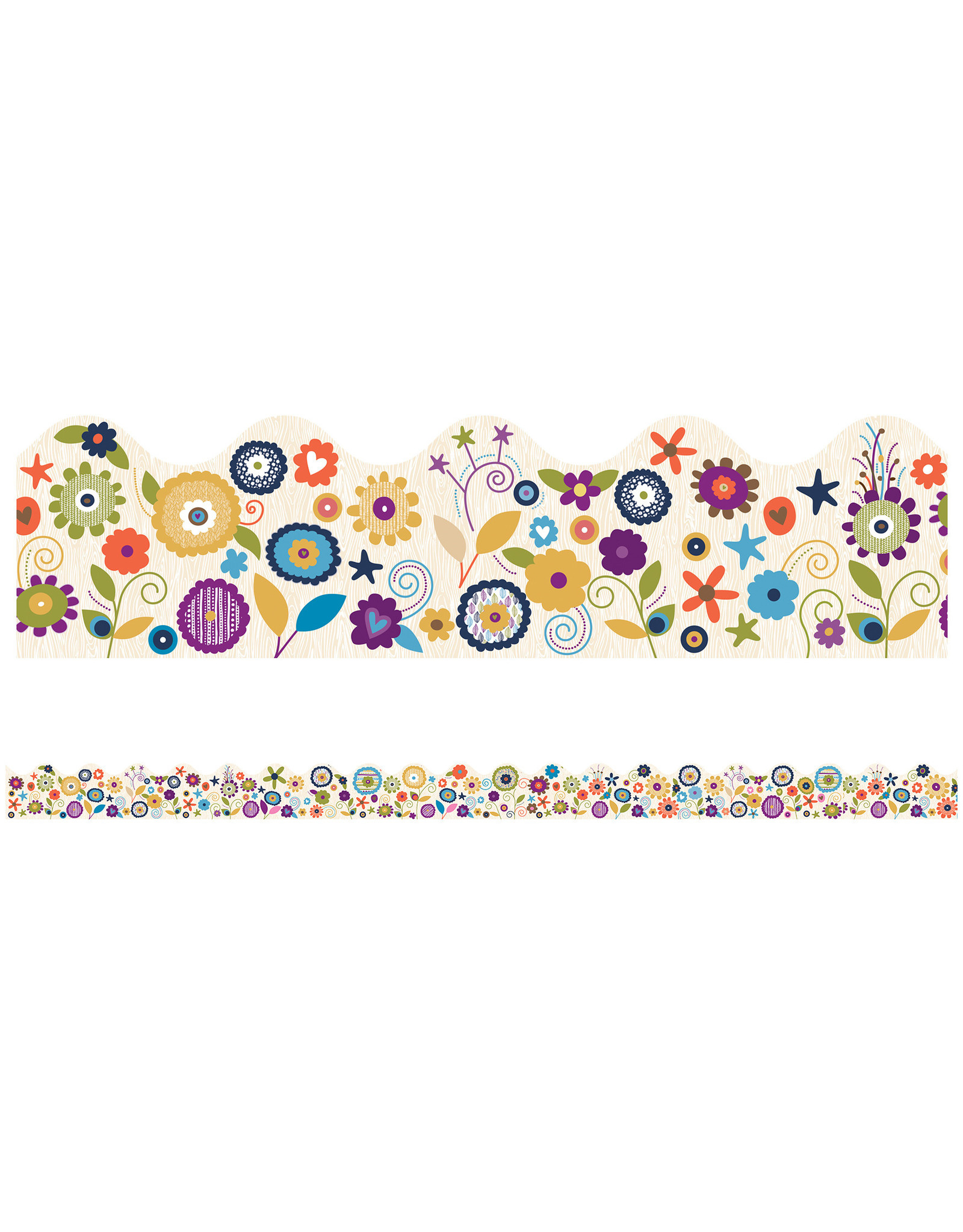 SCALLOPED BORDERS  YOUNIQUE FLOWERS  - 2 3/4"X39'