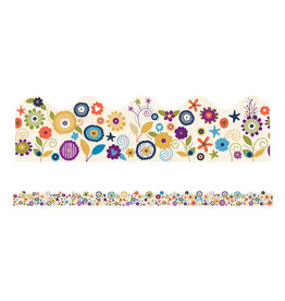 SCALLOPED BORDERS  YOUNIQUE FLOWERS  - 2 3/4"X39'