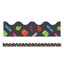 SCALLOPED BORDERS READY FOR SCHOOL - 3"X36'