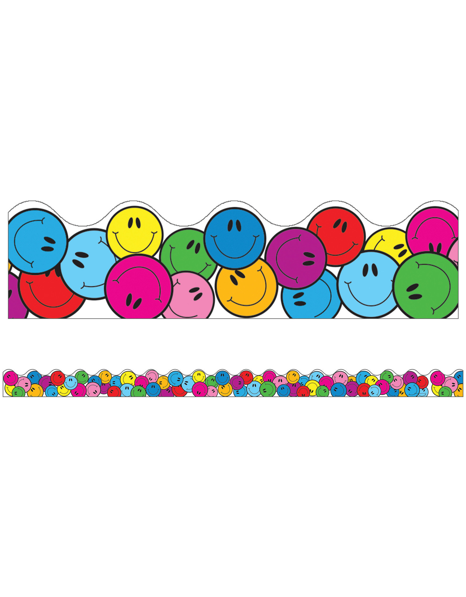 Carson-Dellosa SCALLOPED  BORDERS SMILEY FACES- 2 1/4"X39'