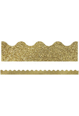 SCALLOPED  BORDERS GOLD GLITTER - 2 1/4"X39'