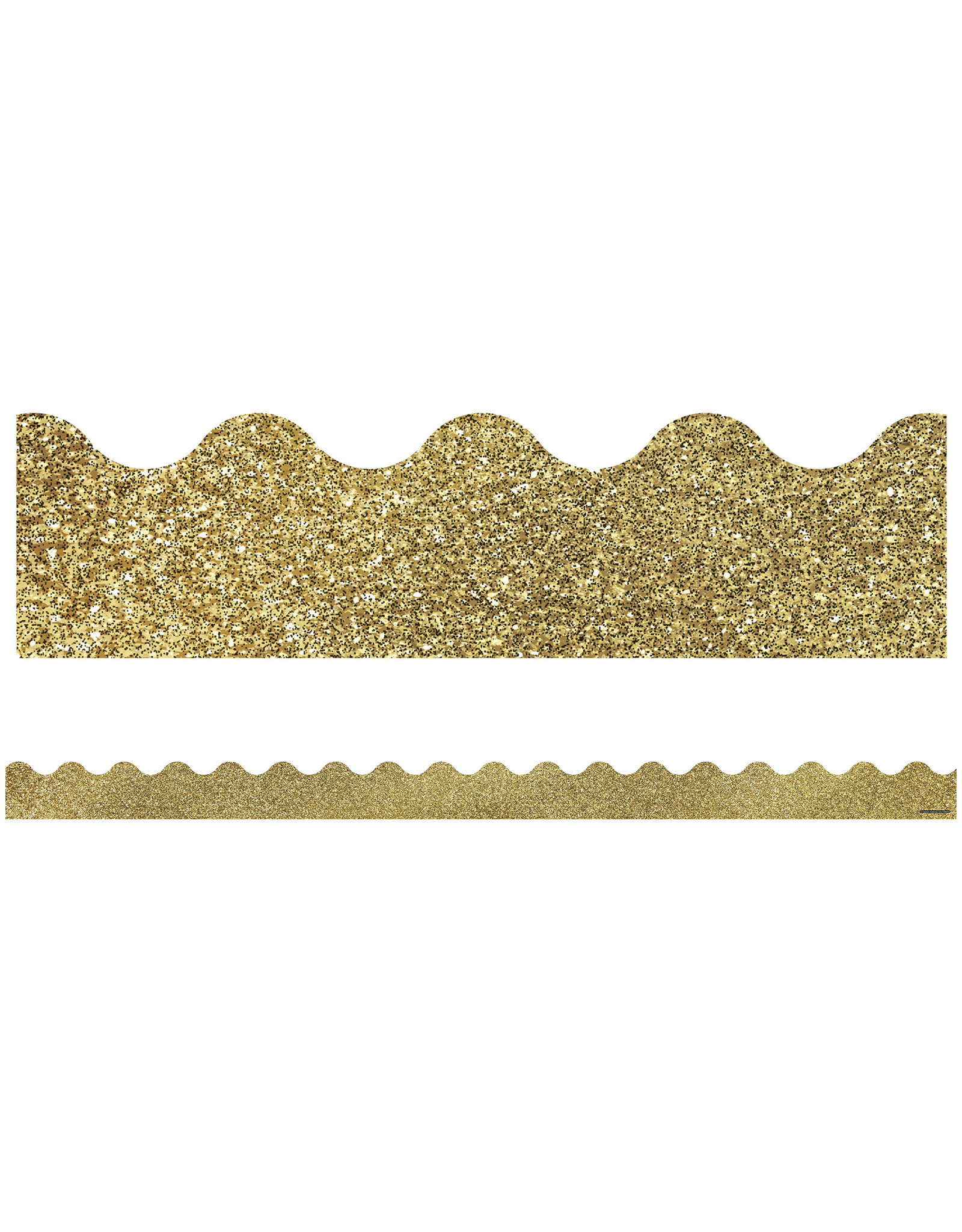 SCALLOPED  BORDERS GOLD GLITTER - 2 1/4"X39'