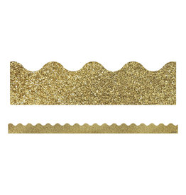 SCALLOPED  BORDERS GOLD GLITTER - 2 1/4"X39'