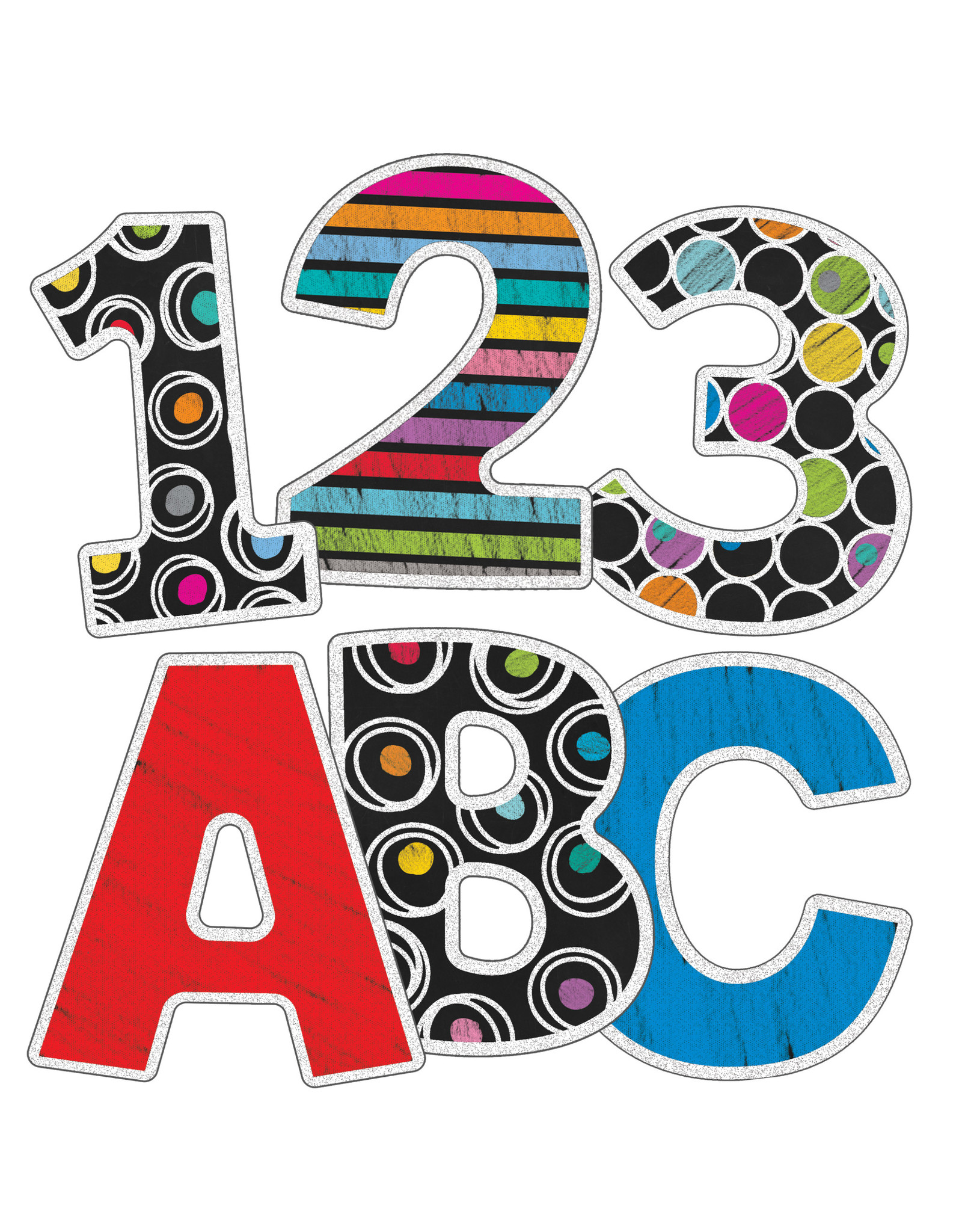 EZ LETTER: COLORFUL CHALKBOARD 4" - 76 PACK