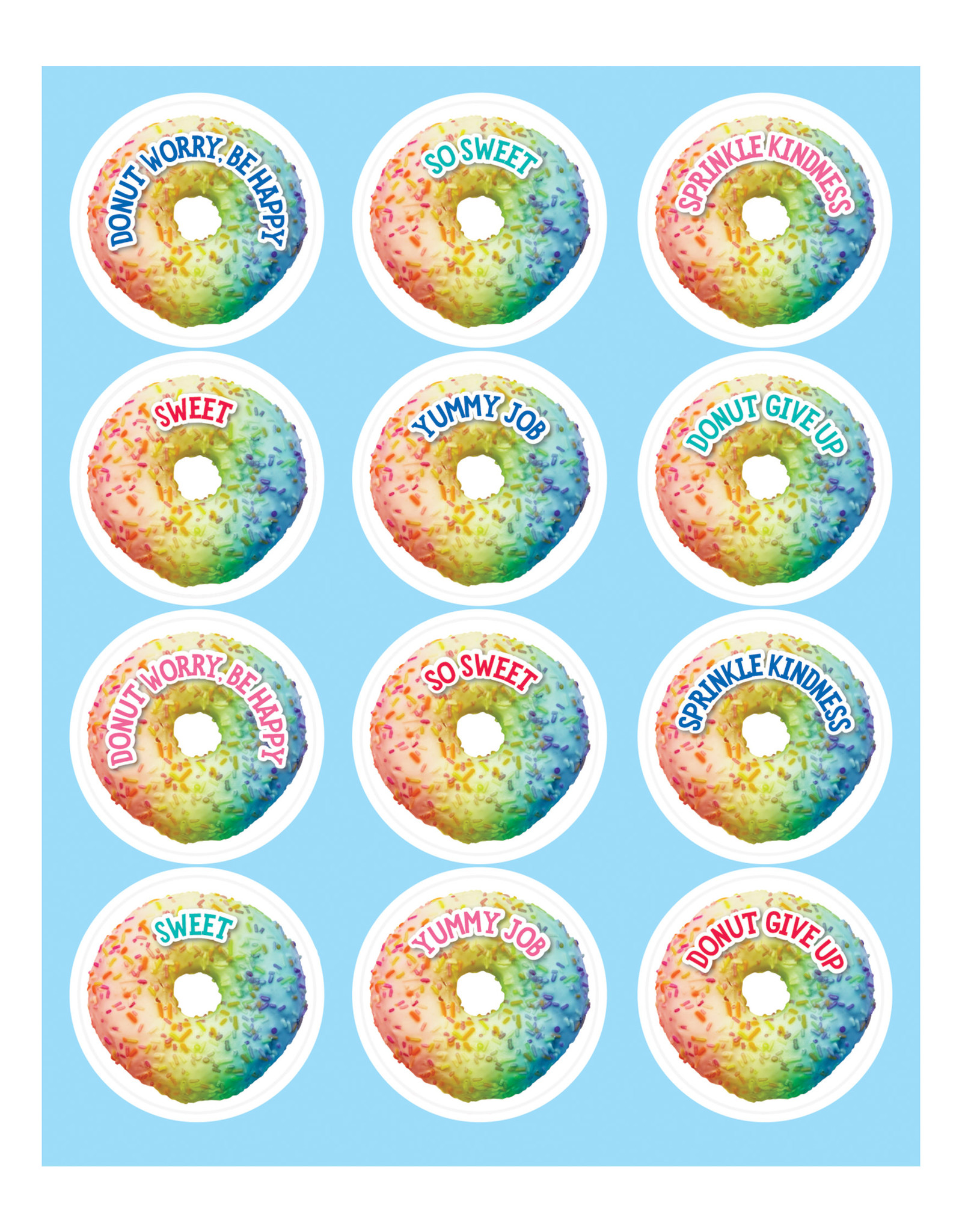 STICKERS: MOTIVATION - RAINBOW DONUT
