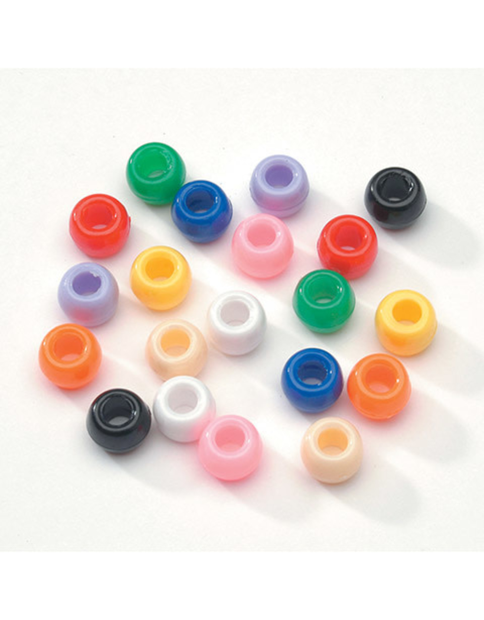 PONY BEADS: OPAQUE   MULTI COLOR  6mmX9mm   900 PACK
