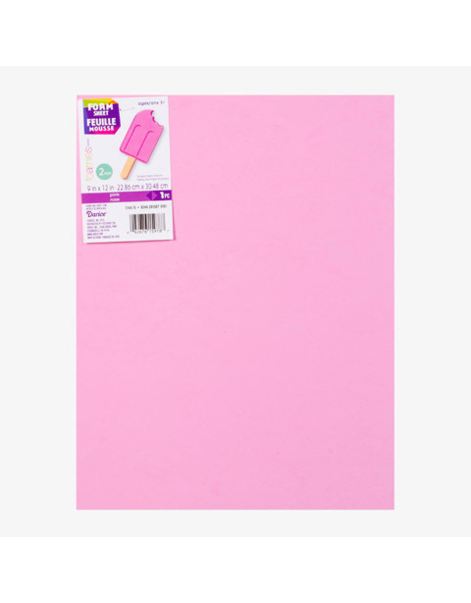 FOAM SHEET: 2MM, 9x12  PINK