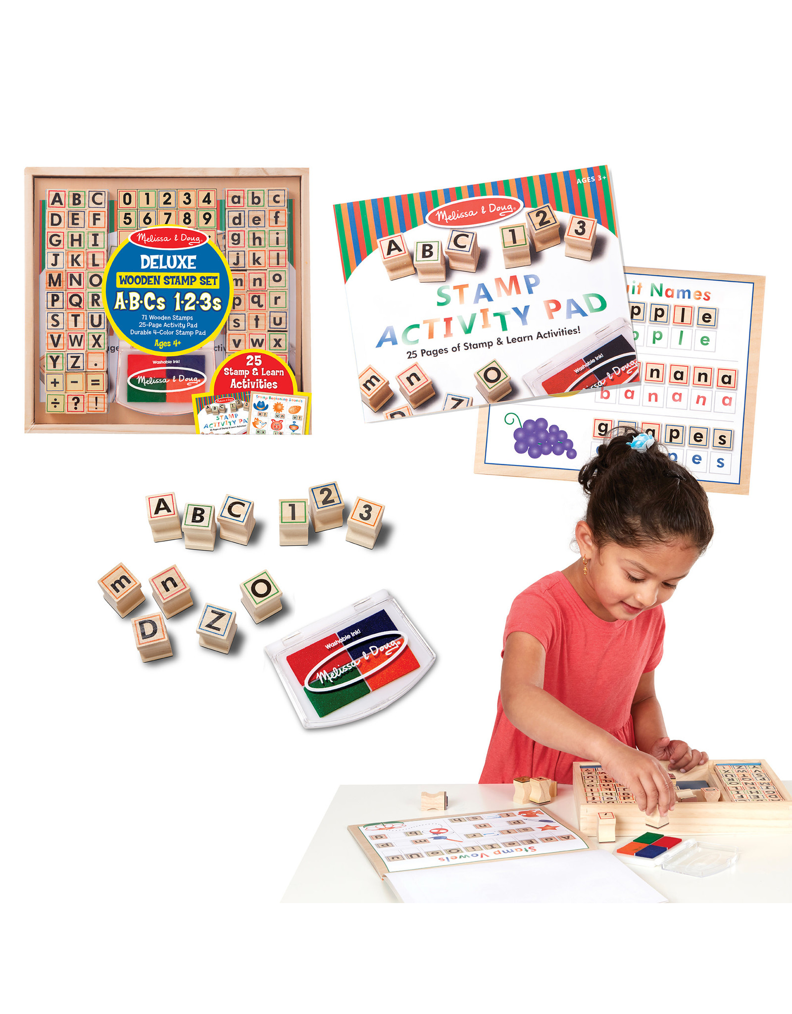 Melissa & Doug WOODEN ABC STAMP SET