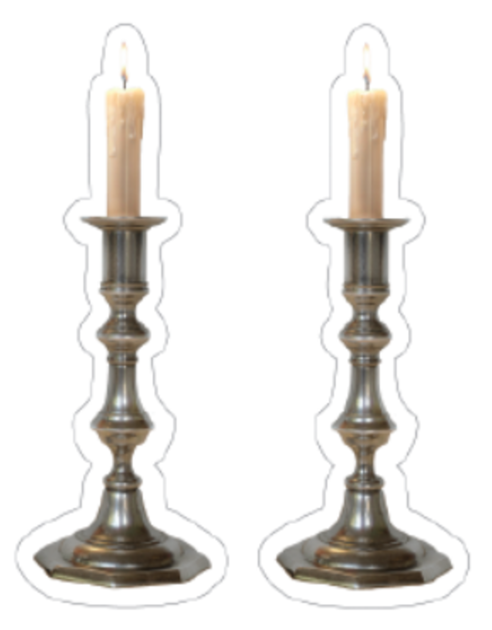 CUT OUTS: 2 SHABBOS CANDLES 3" - 20 SETS