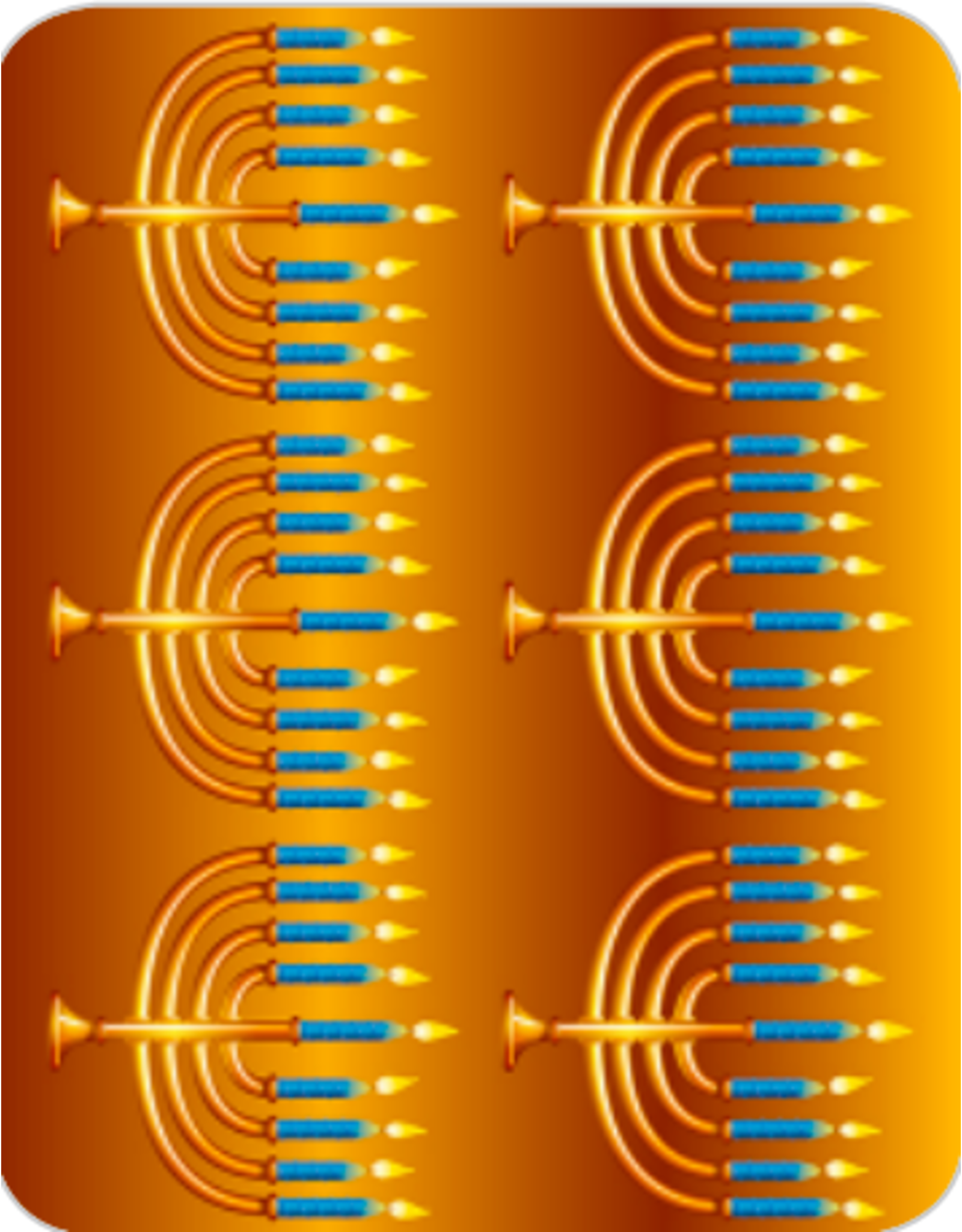 STICKERS: JUMBO MENORAH 2" - 6 SHEETS
