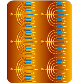 STICKERS: JUMBO MENORAH 2" - 6 SHEETS