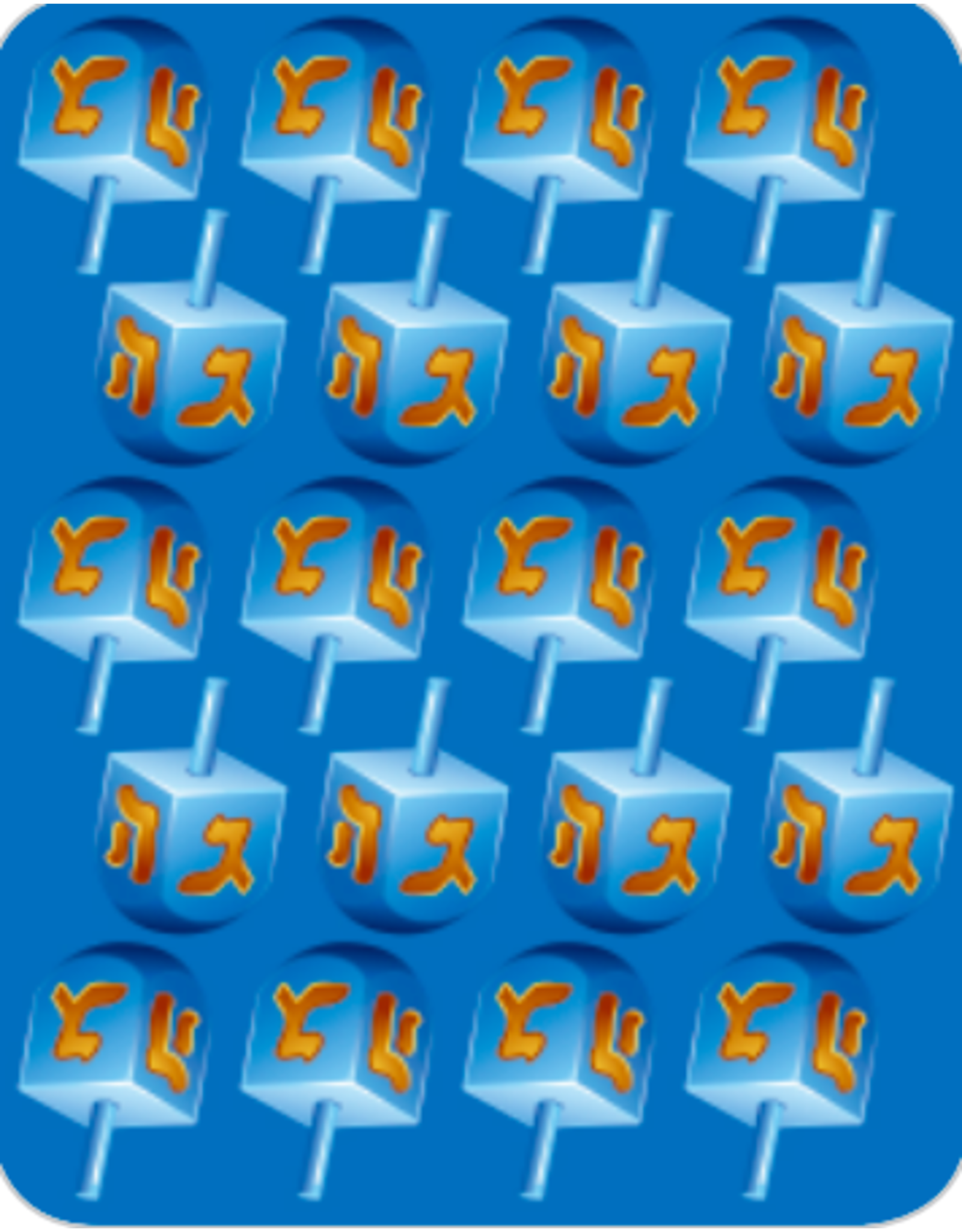 RANENU STICKERS: BLUE DREIDEL - 6 SHEETS