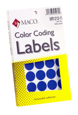 COLOR CODING STICKER   3/4" ROUND BLUE 1008 PACK