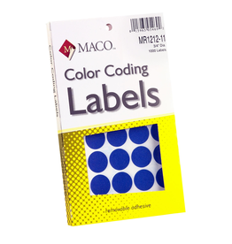 COLOR CODING STICKER   3/4" ROUND BLUE 1008 PACK