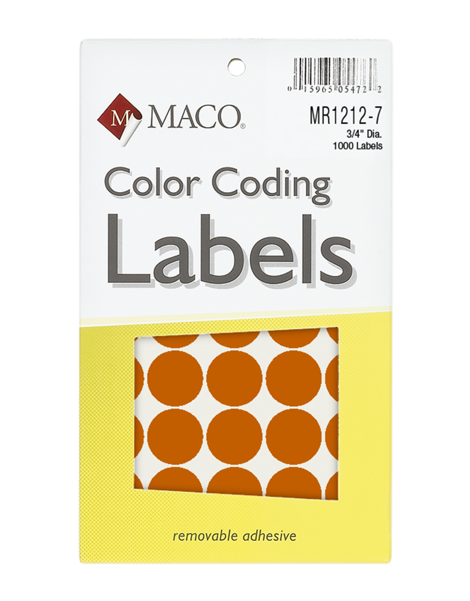 COLOR CODING STICKER: 3/4" ROUND ORANGE - 1000 PACK