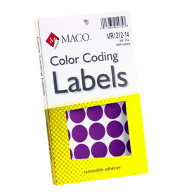COLOR CODING STICKER:  3/4" ROUND PURPLE - 1000 PACK