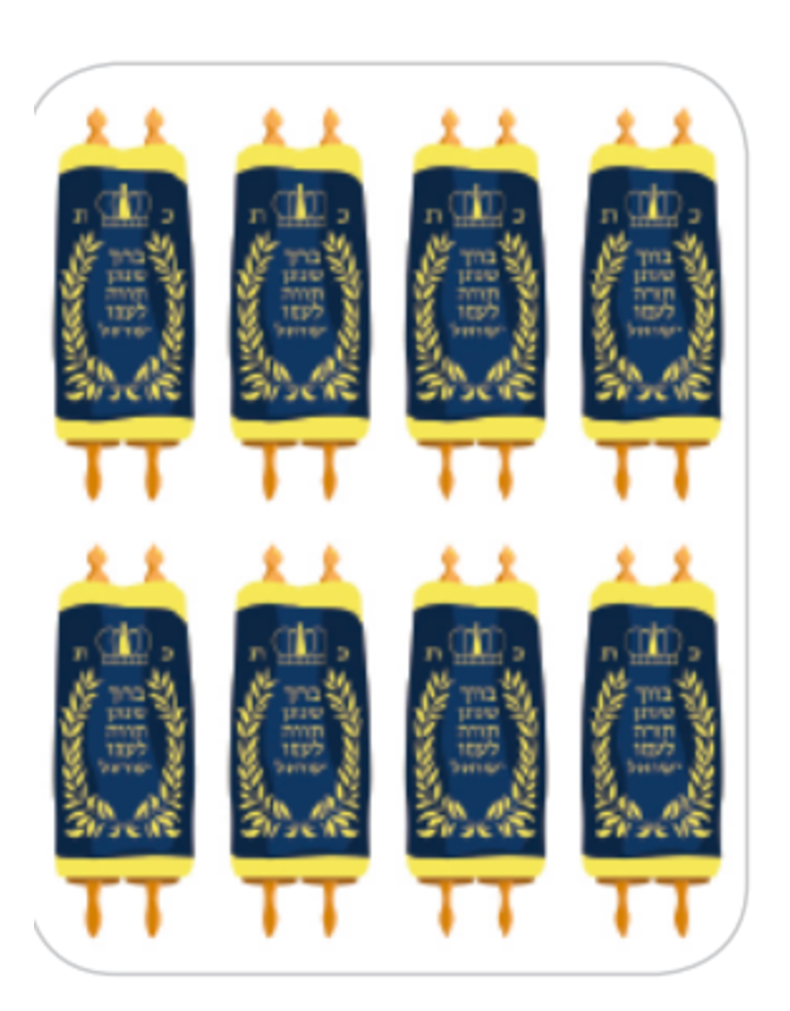 RANENU STICKERS: SEFER TORAH LARGE - 2  1/2" - 6 SHEETS