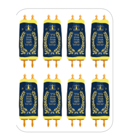 RANENU STICKERS: SEFER TORAH LARGE - 2  1/2" - 6 SHEETS