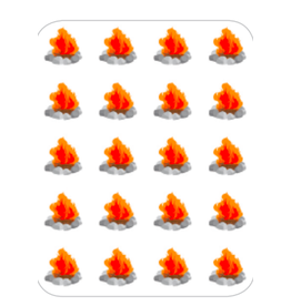 RANENU STICKERS: BONFIRE 1” - 6 SHEETS