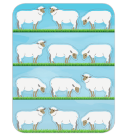 RANENU STICKERS: GRAZING SHEEP - 12 PER SHEET - 6 SHEETS