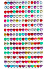 RANENU RHINESTONE STICKER: 6MM ASSORTED 220 PACK