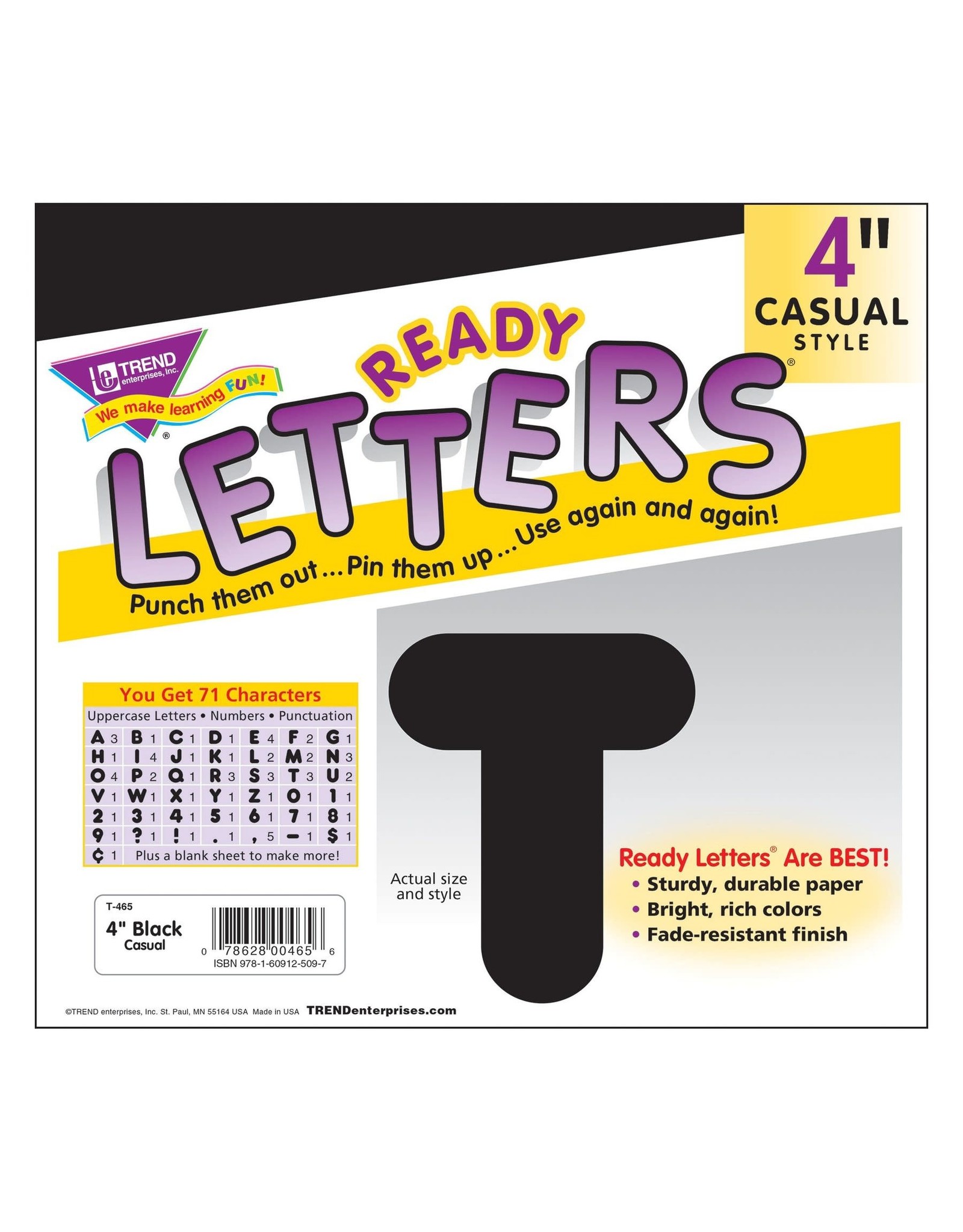 READY LETTERS: 4" BLACK