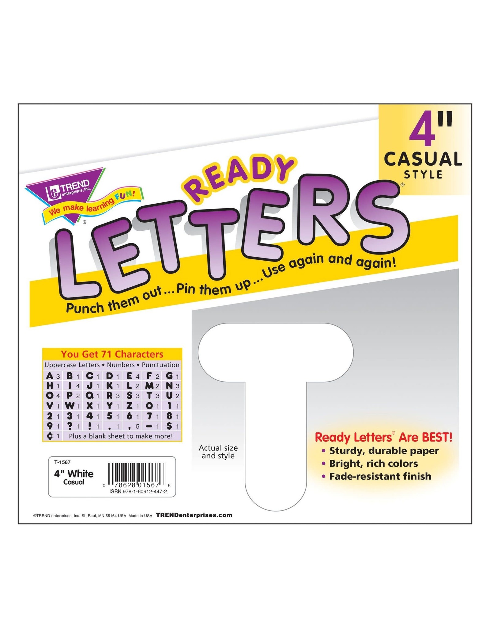 READY LETTERS: 4" WHITE