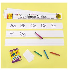 SENTENCE STRIPS -  3"X24" DRY ERASE WHITE 30 PACK