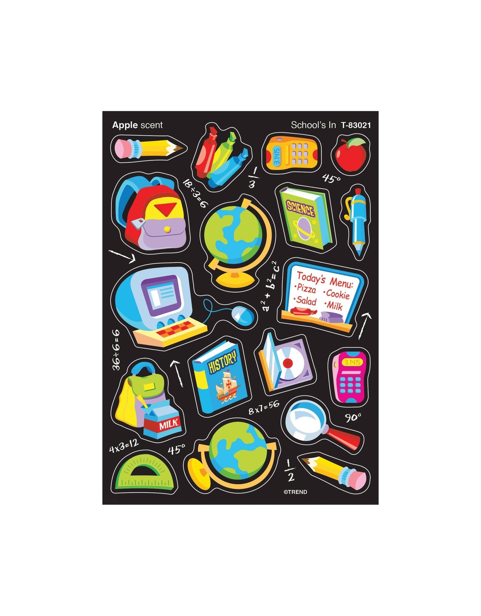 SCENTED STICKER: SCHOOL'S IN - APPLE - 4 SHEETS