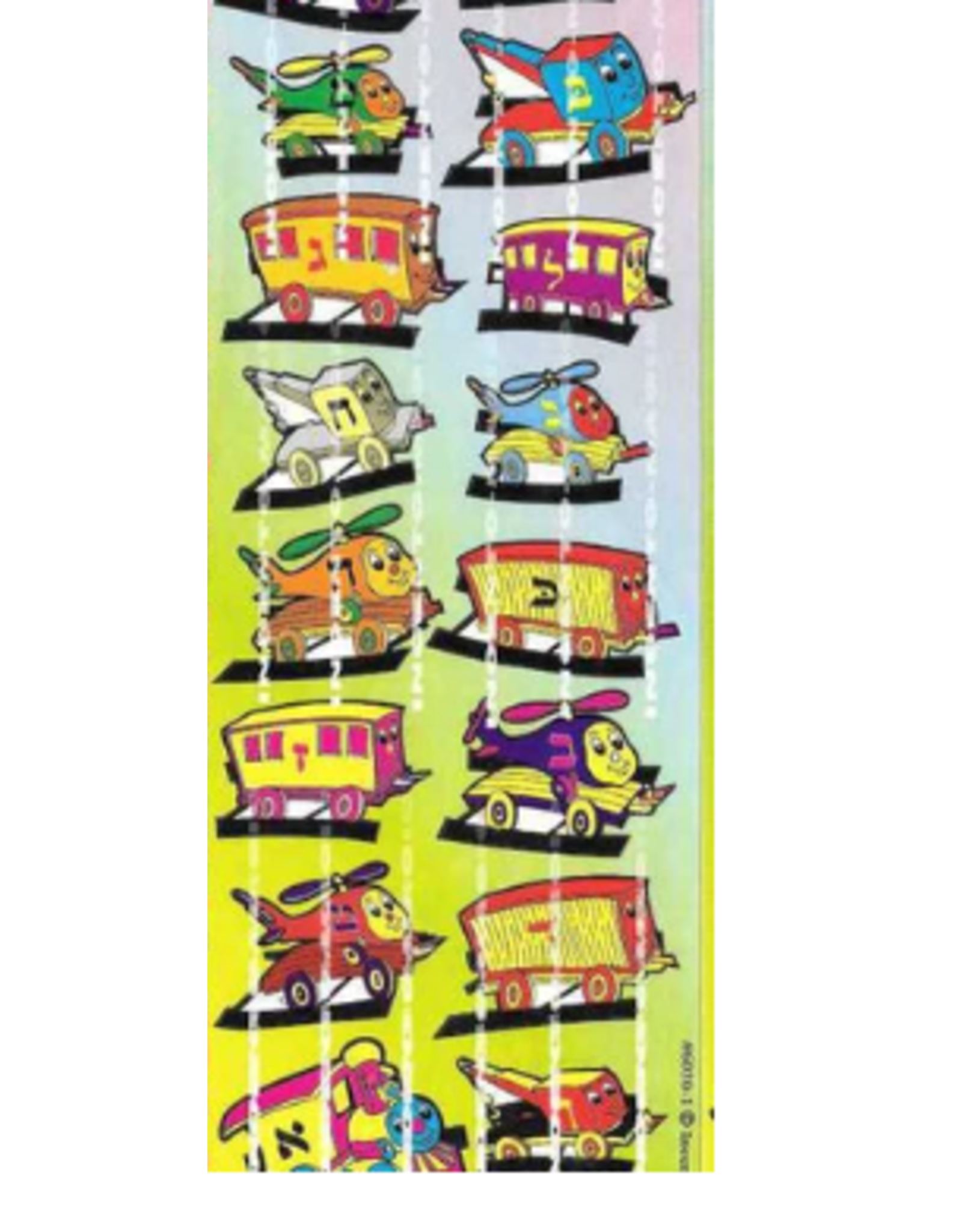 incento magic STICKERS: ALEF BEIS TRAIN DIE-CUT - 6 SHEETS