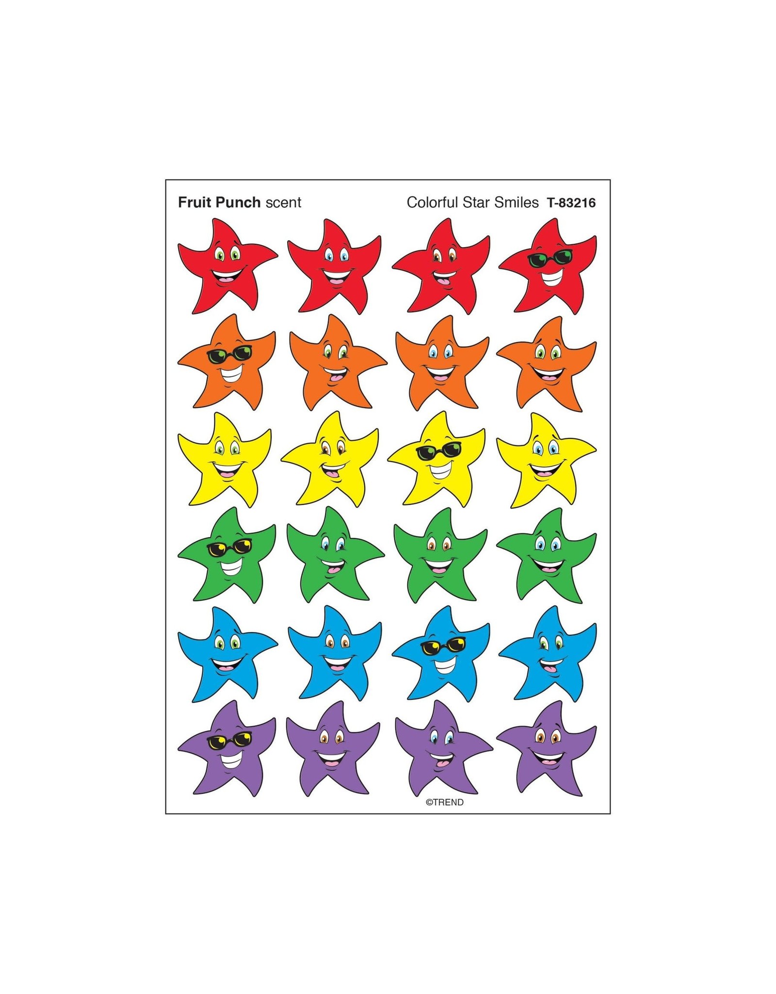 SCENTED STICKER: COLOR SMILE STARS - FRUIT PUNCH - 4 SHEETS