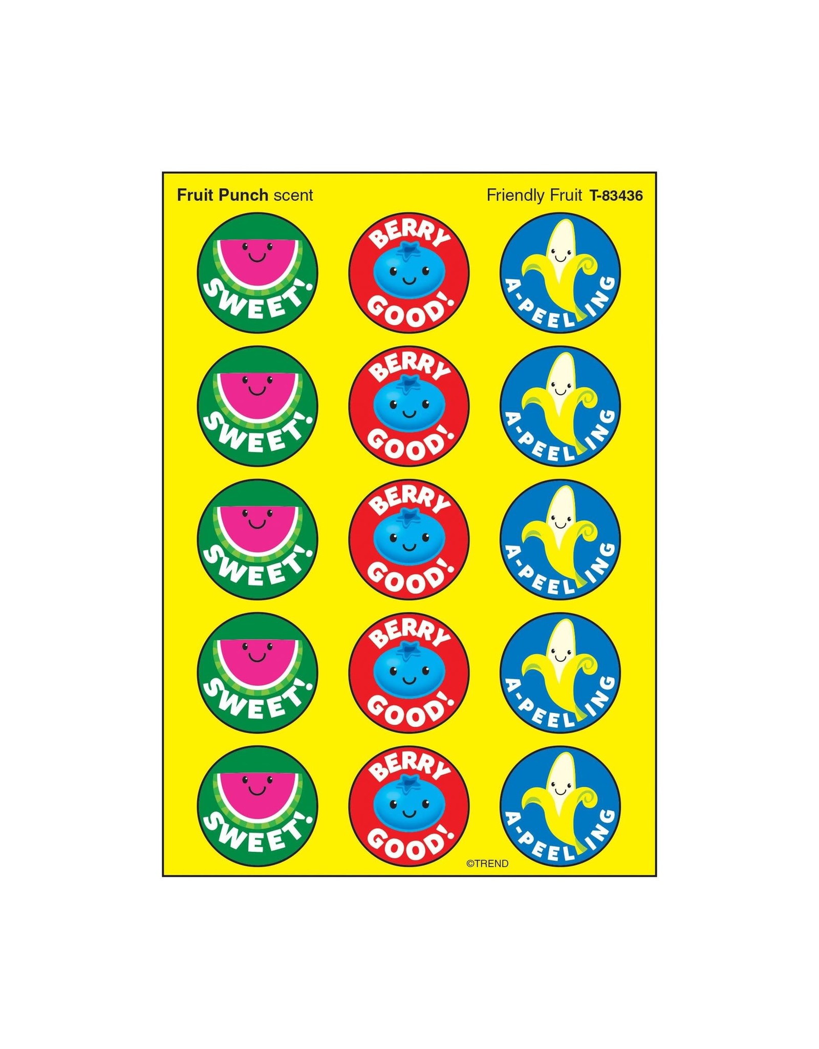 SCENTED STICKER: FRIENDLY FRUIT - FRUIT PUNCH - 4 SHEETS
