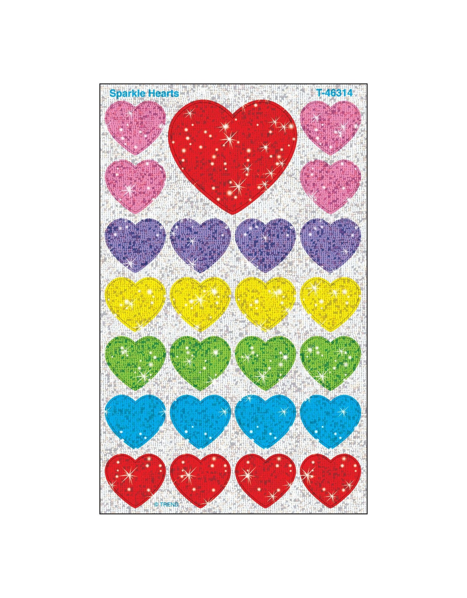 SPARKLE STICKERS:  HEARTS 4 SHEETS