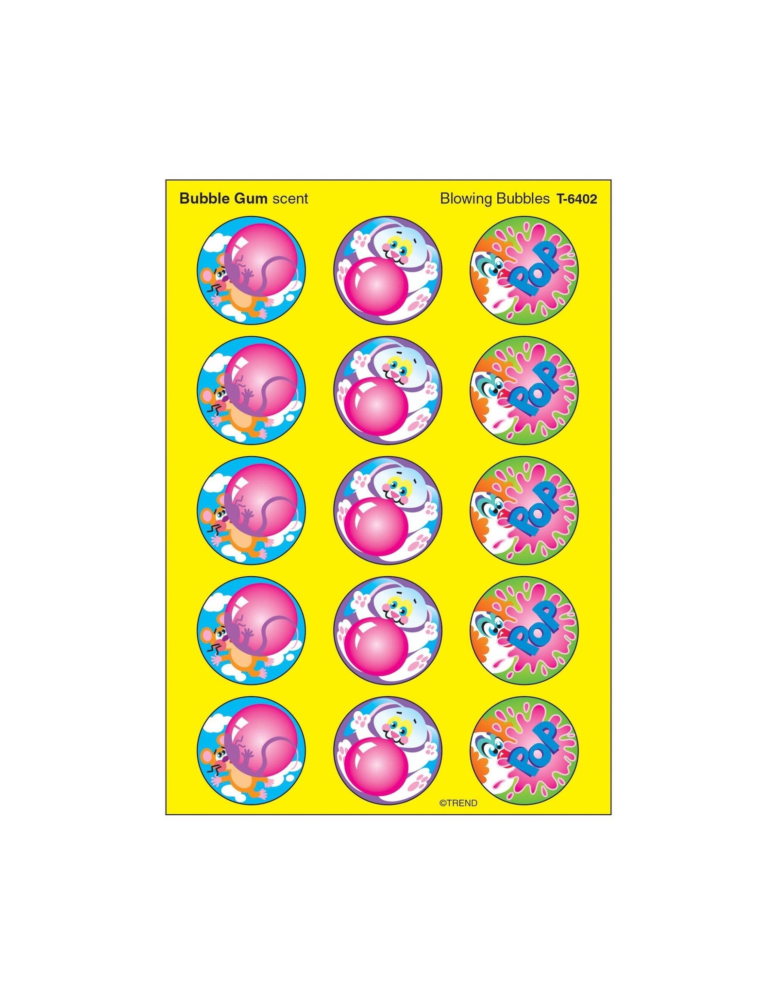 SCENTED STICKERS: BLOWING BUBBLES  BUBBLE GUM 4 SHT