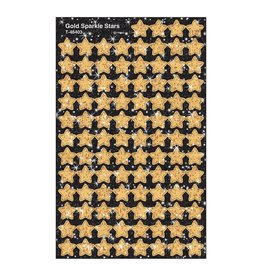 STICKERS -  Gold Sparkle Stars 4 SHEETS
