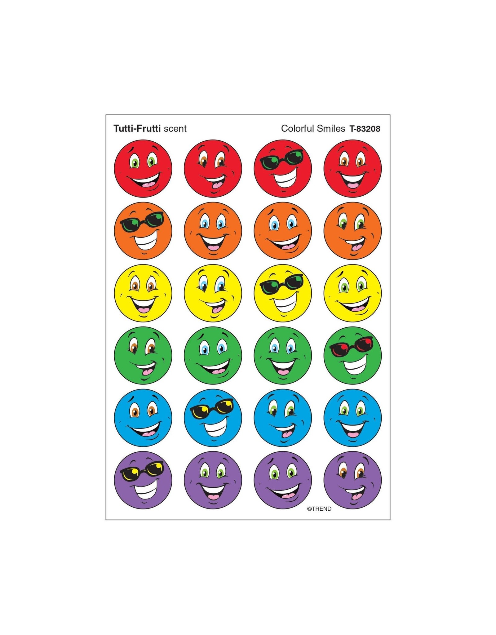 SCENTED STICKER: COLORFUL SMILES  -  TUTTI FRUITI - 4 SHEETS