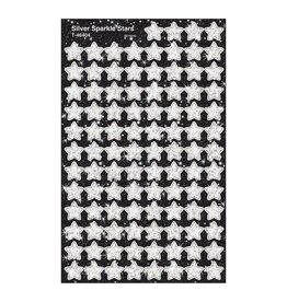 STICKERS: SILVER SPARKLE STARS 4 SHEETS
