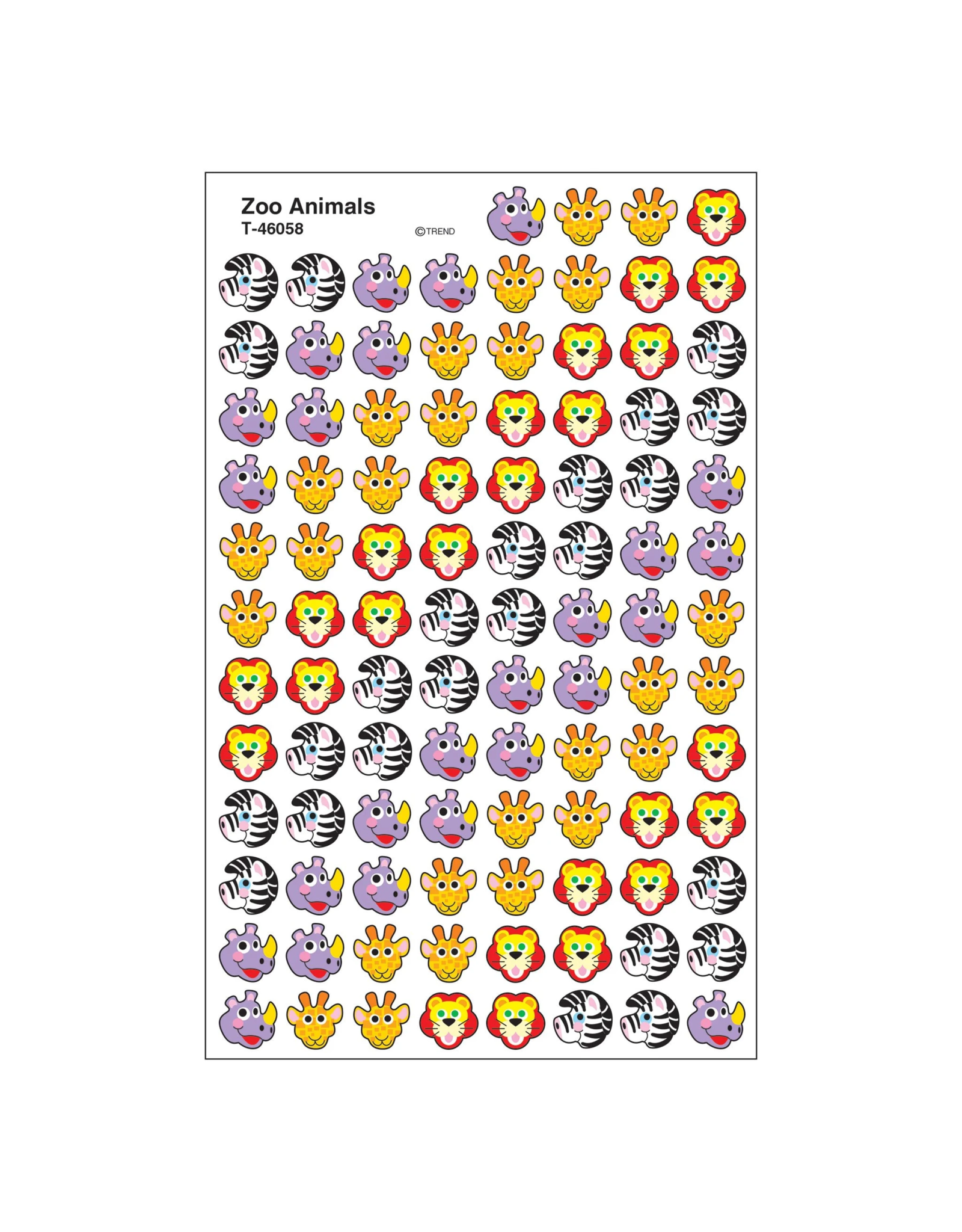 STICKERS: ZOO ANIMAL - 8 SHEETS