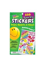 STICKERS ASSORTED: SPARKLE HEART/STAR/SMILE 336 STICKERS